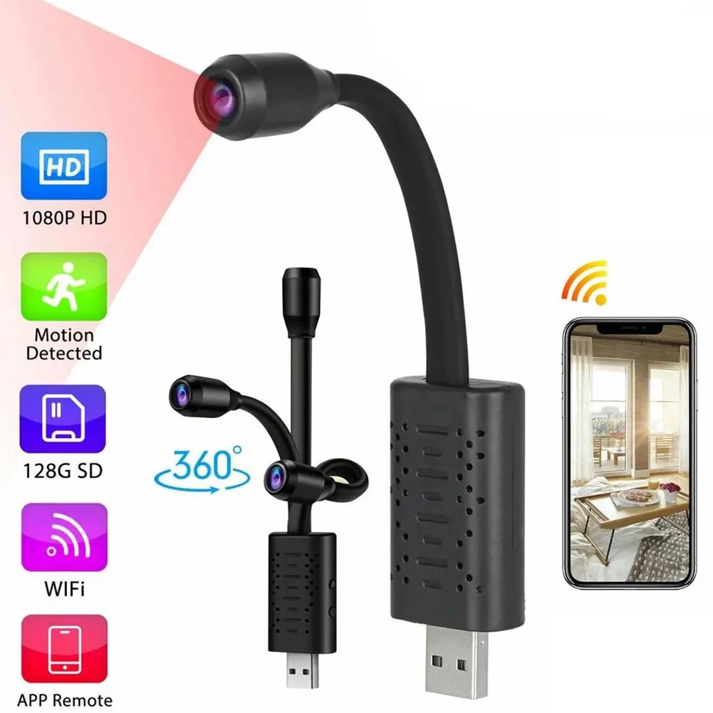 

Surveillance Cameras With Wifi Mini Camera IP USB Full HD 1080P P2P CCTV SD Card Cloud Storage Smart AI Human Detection V380 APP