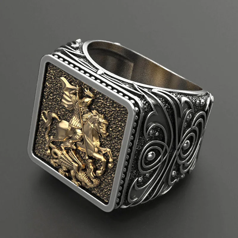 Классические мужские кольца из нержавеющей стали винтажный готический в стиле