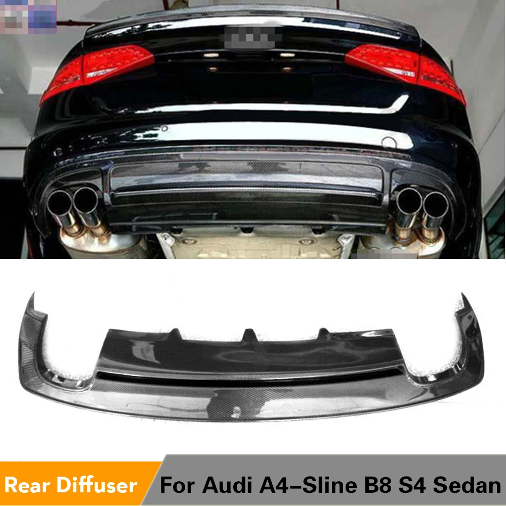 Углеродного волокна диффузор губа на задний бампер для Audi A4 B8 Sline S4 седан 2013 2016