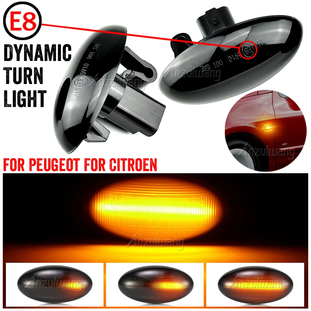 

LED Turn Signal Light For Peugeot Partner Expert 107 108 206 207 307 407 4007 607 Citroen C1 C3 C5 C6 Berlingo Side Marker Lamp