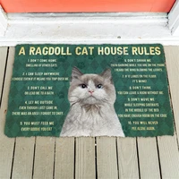 3d house rules ragdoll cat doormat non slip door floor mats decor porch doormat