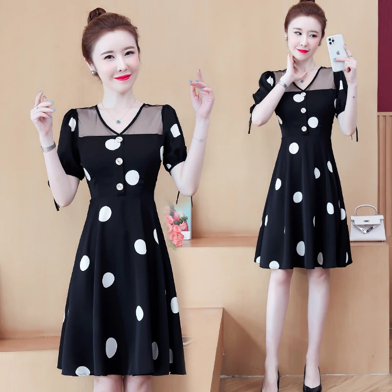 Женское летнее платье с v-образным вырезом размера плюс L-5XL XXL XXXL 3XL XXXXL 4XL черное