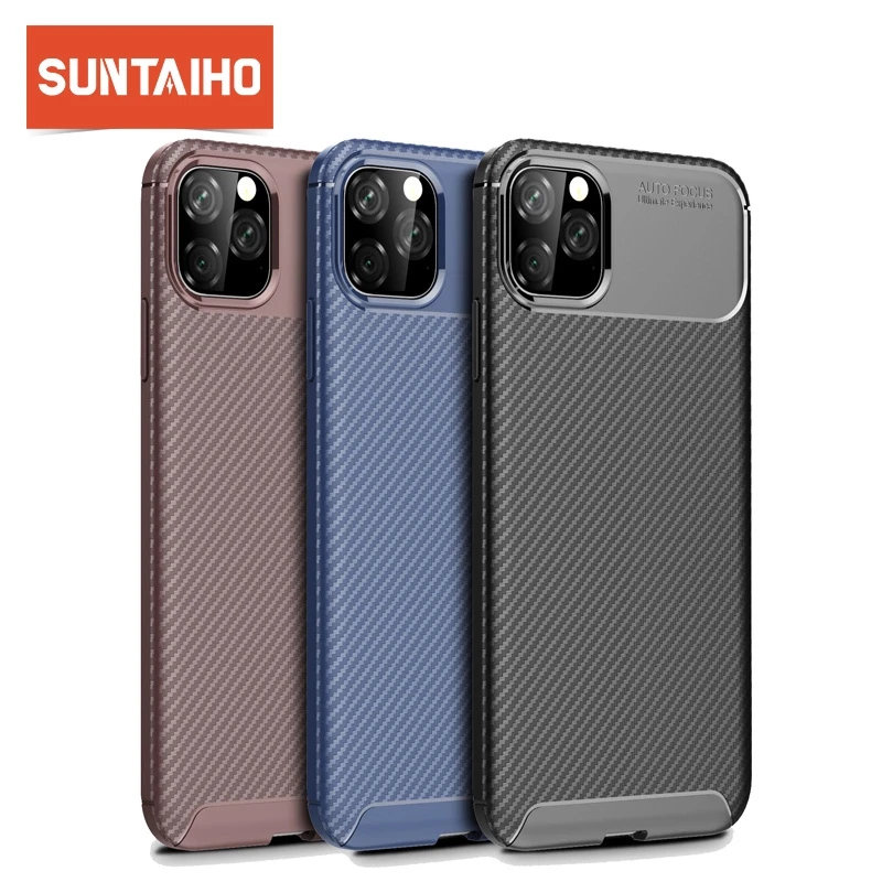 Чехол из углеродного волокна для iphone 11 Pro 5 8 дюйма 11Pro Max нескользящий Роскошный