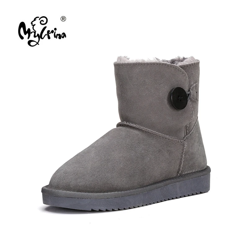MYLRINA Top Quality New Fashion Women Snow Boots Genuine Cowhide Leather Winter Warm Shoes 10 Colors Size 34-44 | Обувь