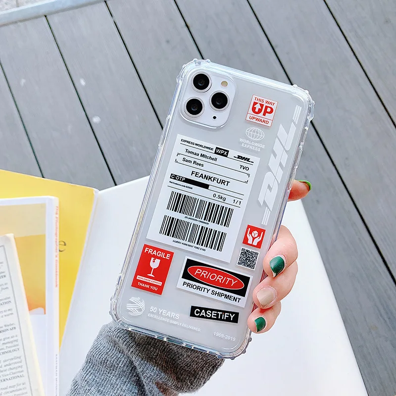 Dhl Pattern Phone Cover Case For iPhone 11 Pro Max XS Xr 8 7 6 6s Plus Luxury Soft Silicone Coque Fundas Clear Back |