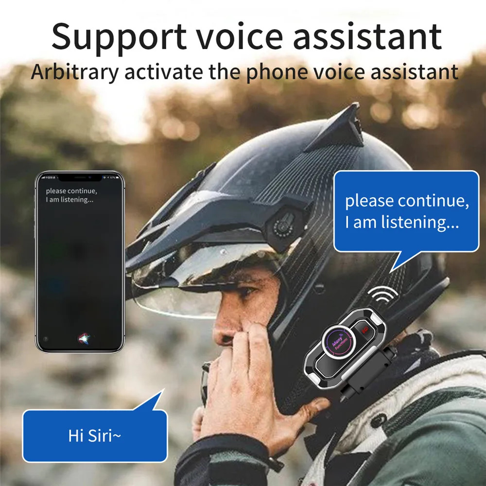 Гарнитура для шлема V9 Bluetooth 5 0 Интерком из АБС-пластика громкая связь музыкальный