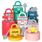 Разноцветные замки Монтессори, Детские Обучающие сенсорные игрушки для детей, ключи, соответствующие стандартам, игрушки для детей