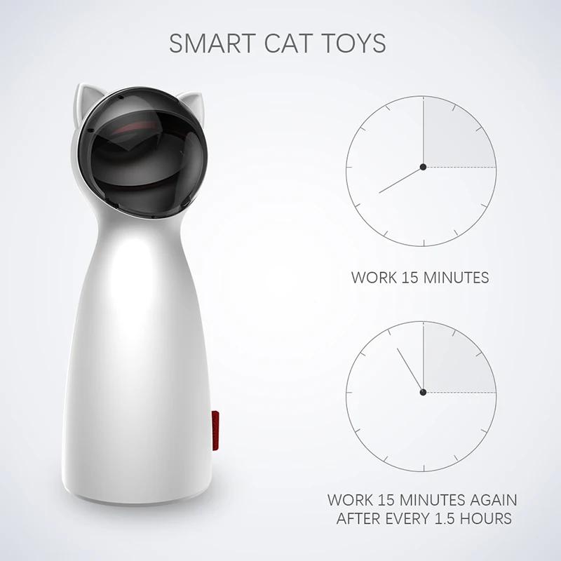Carrywon Cat Pet Светодиодный лазер забавная игрушка умный автоматический Кот упражнения Обучение развлекательная игрушка Мульти-угол регулируемый USB зарядка