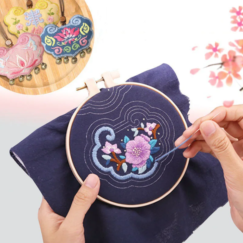 Китайское Ожерелье сделай сам амулет для вышивки Цветочный комплект начинающих