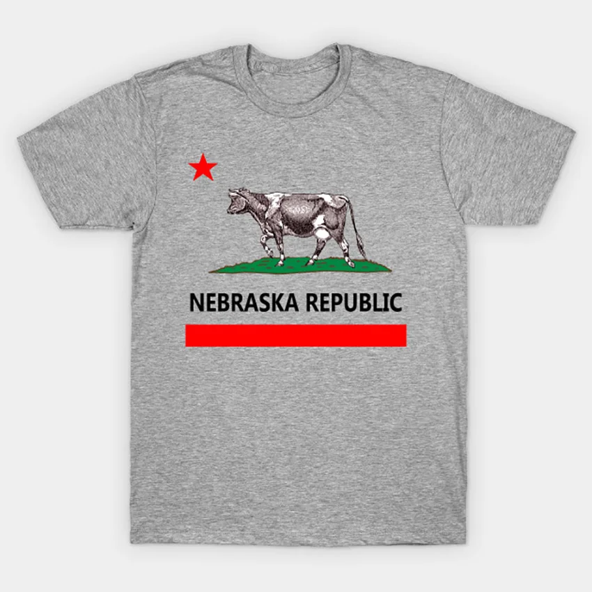 Nebraska republic T Shirt tshirt country city cow retro state international flag united states government america | Мужская одежда