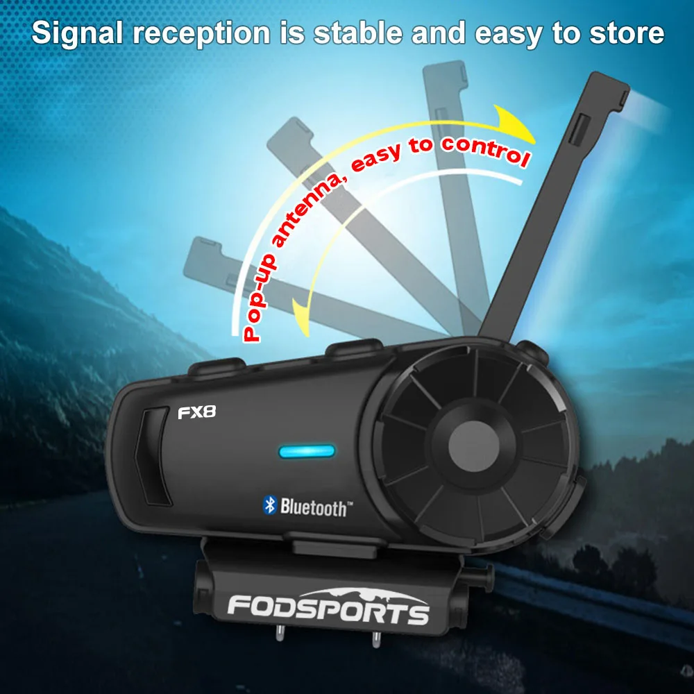 Fodsports FX8 мотоциклетный шлем Bluetooth Интерком мотоциклетный шлем гарнитура 1000 м 8 Rider BT Intercomunicador FM