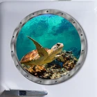 Наклейки на стену водостойкие, 5 стилей, водостойкие, дельфин наклейка в виде черепахи, для стиральной машины, украшения для ванной комнаты, ПВХ