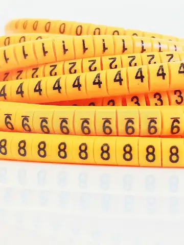 Желтый цвет Маркер для кабеля из ПВХ EC-0 EC-1 Маркер для кабеля Номер 0–9 Размер кабеля 1,5 кв.м. Маркеры для кабеля Маркер для изоляции проводов