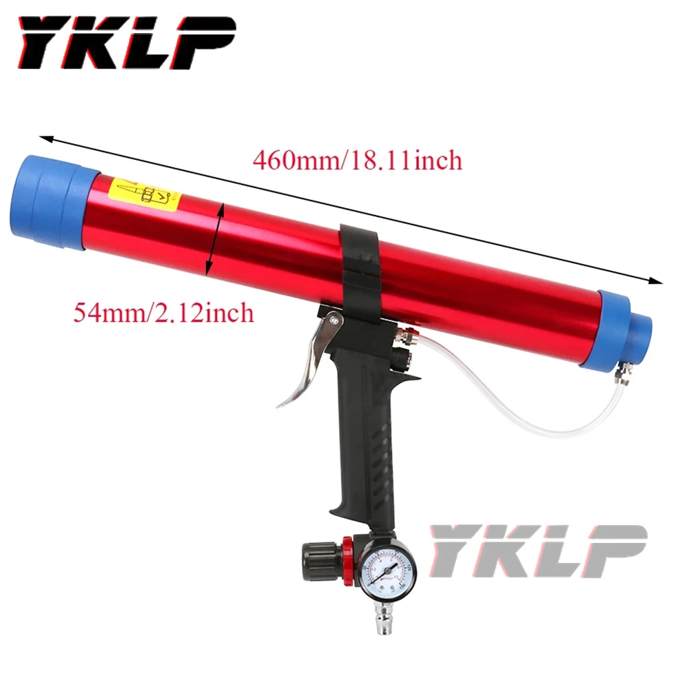 

Adjustable Pneumatic Glass Glue Gun Air Rubber Gun Tool Air Caulking Glue Gun Soft Glass Rubber Sausage Type Applicator 600ML