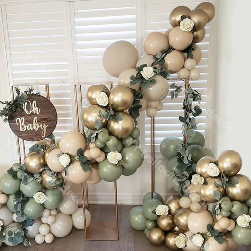 

Global Retro Avocado Green DIY Balloon Garland Arch Kit Retro Gold Latex Jungle Birthday Baby Shower Party Wedding Decoration