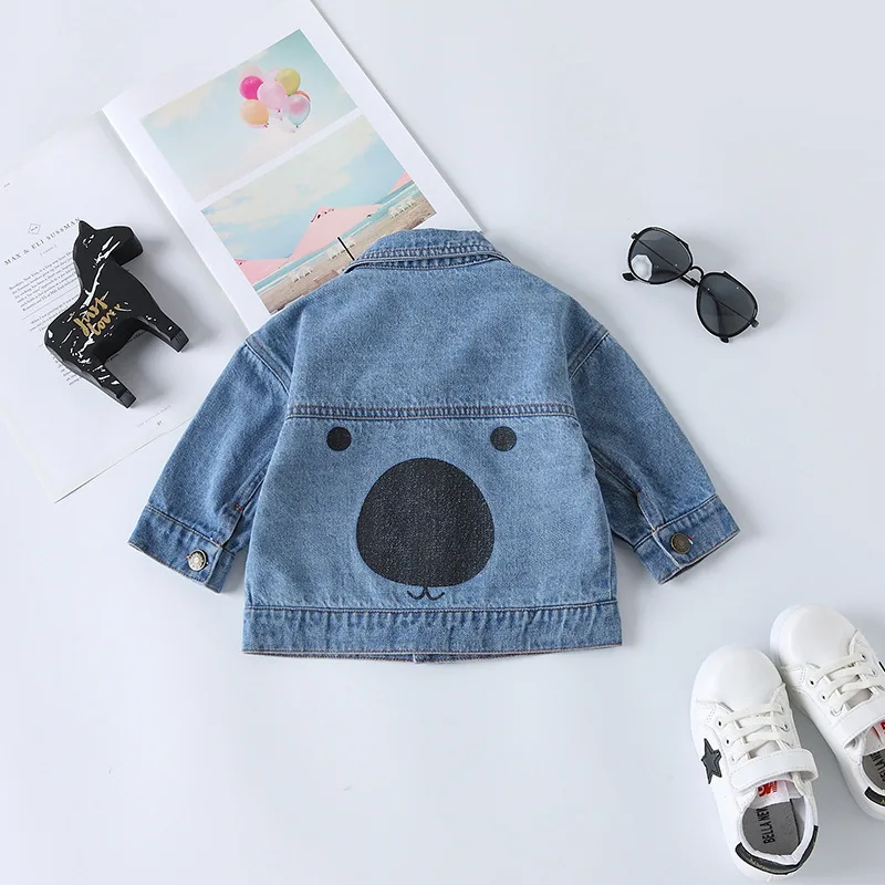Baby Denim Boys&ampGirls Jacket Autumn Winter Coat Kids Outerwear Back Cartoon Print Coats for Children Clothes 6M-6T-YC8023 | Детская