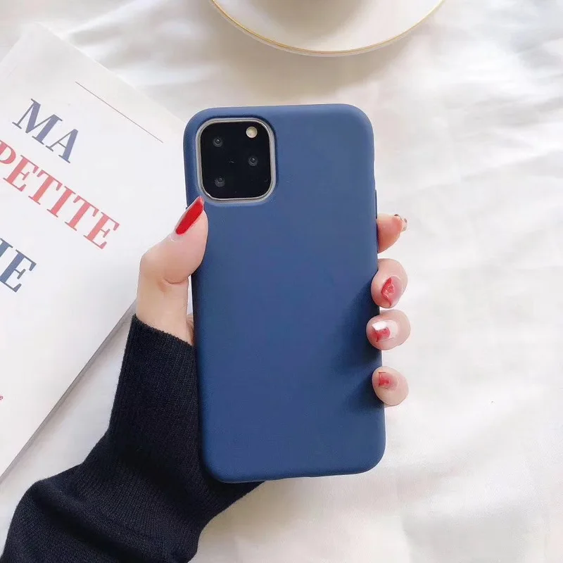 Однотонный силиконовый чехол для iPhone 11 12 Pro Max SE 2 2020 XR X XS 6 6s 7 8 Plus чехлы ярких цветов