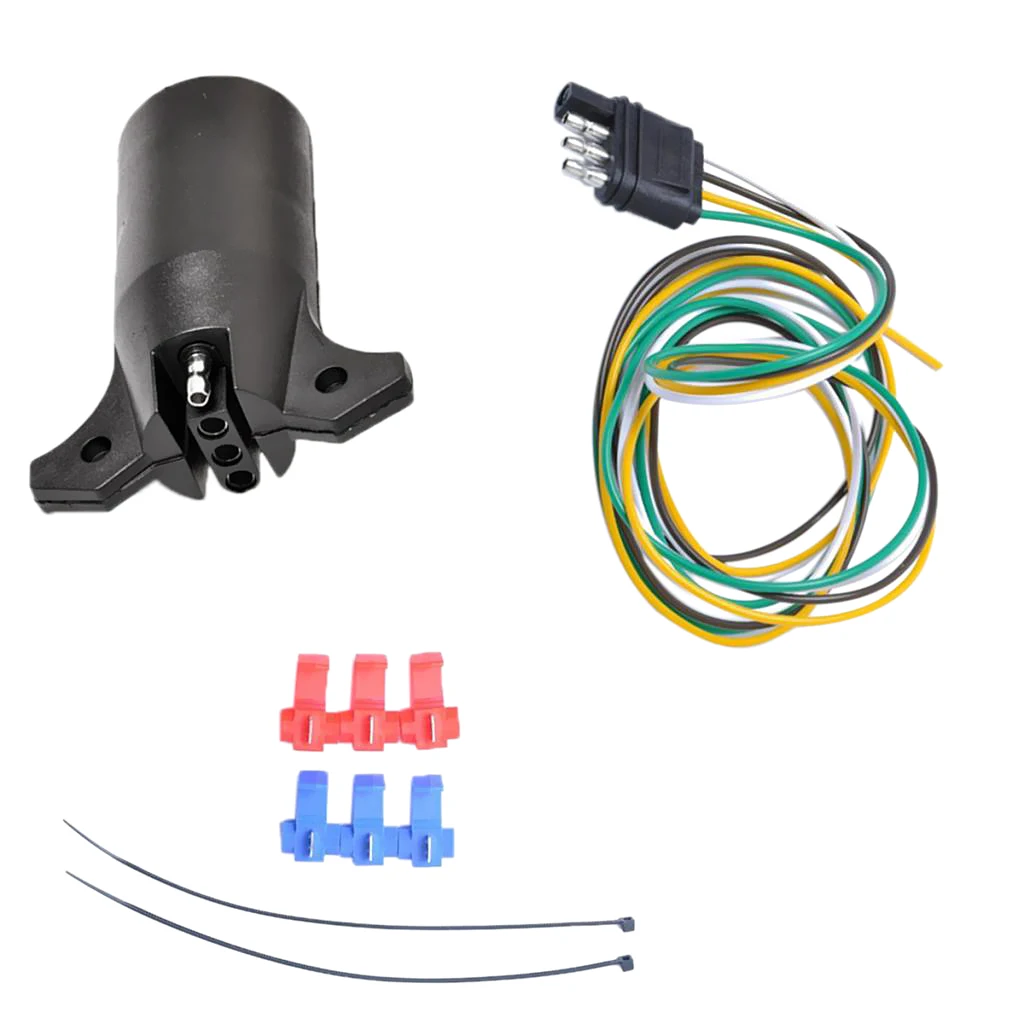 7 Pin To 4 Trailer RV Light Connector Adapter Plug With Extension Cable | Автомобили и мотоциклы