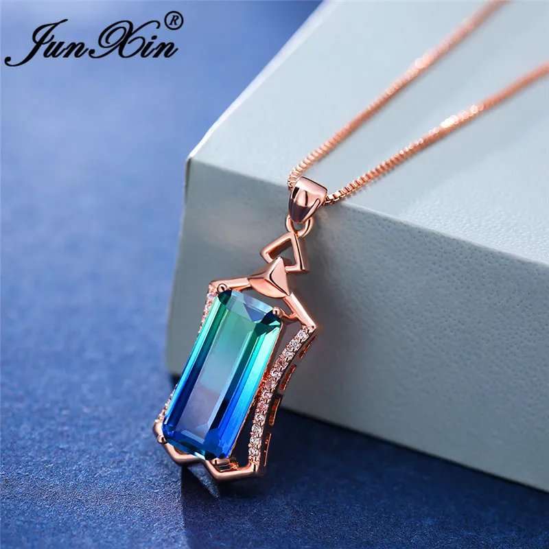 Геометрическая двухцветная синяя зеленая розовая циркониевая прямоугольная