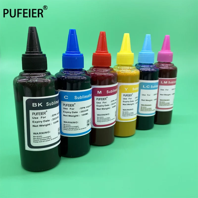 6 бутылок стандартные сублимационные чернила с термопрессом для струйного