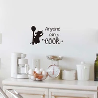 cooking mouse anyone can cook wall sticker for kitchen background home decoration mural art decals wallpaper removable stickers