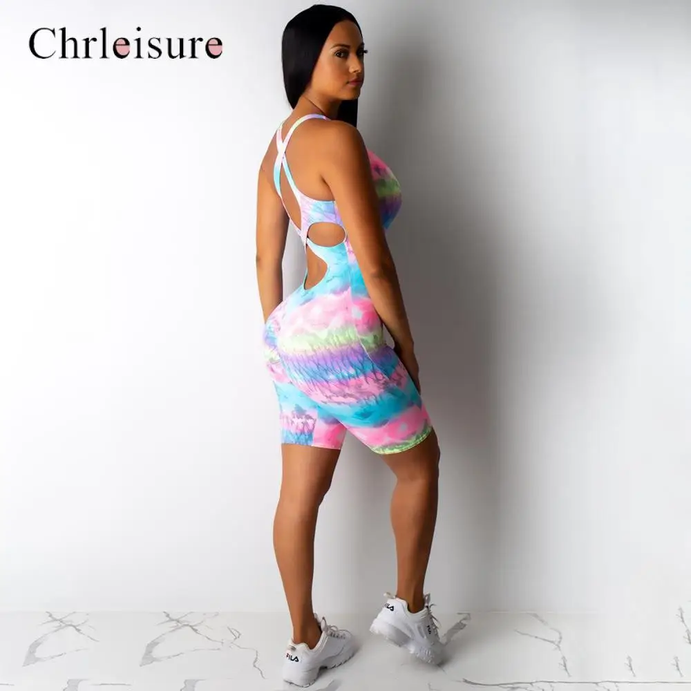 Женский эластичный обтягивающий комбинезон с открытой спиной