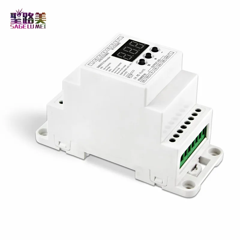 Флейта светодиодная 4 канала постоянное напряжение DIN рейка DMX512 1990 контроллер