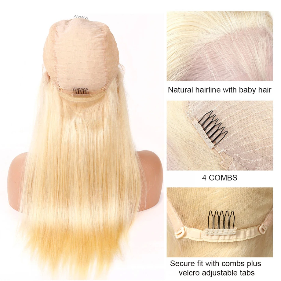 

613 Lace Front Wig Human Hair Lace Frontal Wigs Blonde Wig Straight T Part Lace Front Human Hair Wigs Brazilian Hair Short Bob