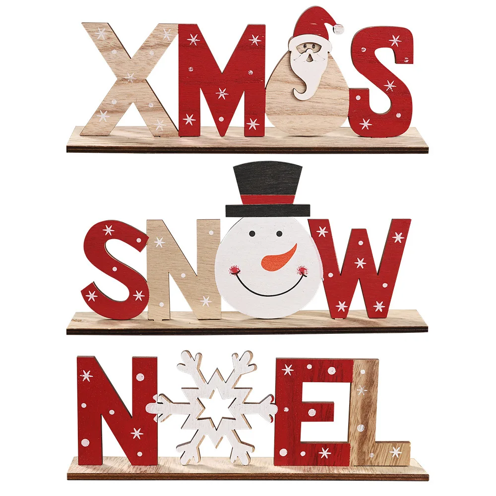 

New Year 2022 Wooden Merry Christmas Ornaments Christmas Santa Elk Tree Pendant Noel Christmas Decorations for Home Navidad 2021
