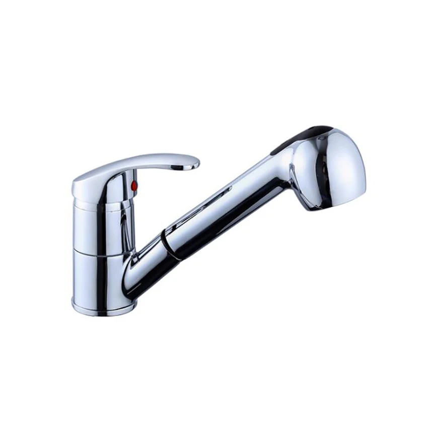 Смеситель для раковины в ванную комнату с выдвижным распылителем шланг кухонный