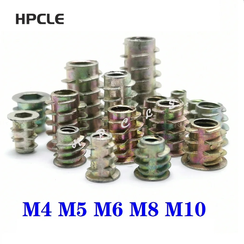 10 50 шт. m4 * 8 m5 m6 13 15 m8 20 стандартная гайка для деревянной вставки фланцевые гайки с