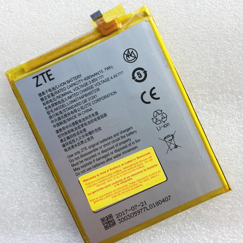 Оригинальный Новый 4080 мА/ч Li3940T44P8h937238 Батарея для ZTE лезвие ZMAX Z982 Мобильный