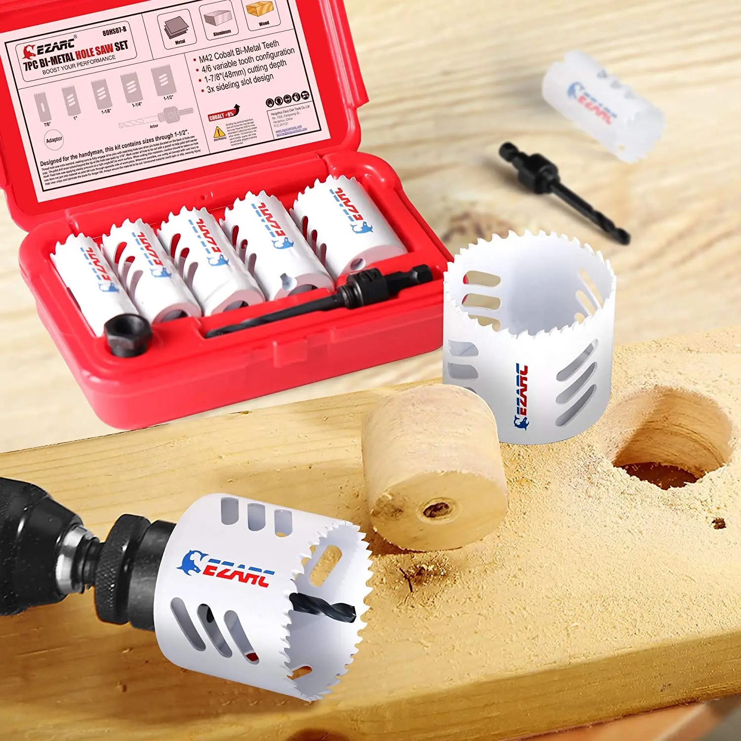 Набор кольцевых пил EZARC из 7 предметов комплект кобальтовых резак для сверления