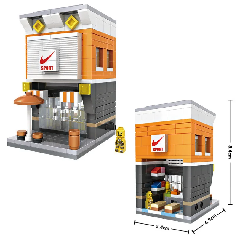 

LOZ Mini Street Bricks Architecture Model brand Coffee Store Shop Building Assembly Toy City Square Block Set Kids Gift