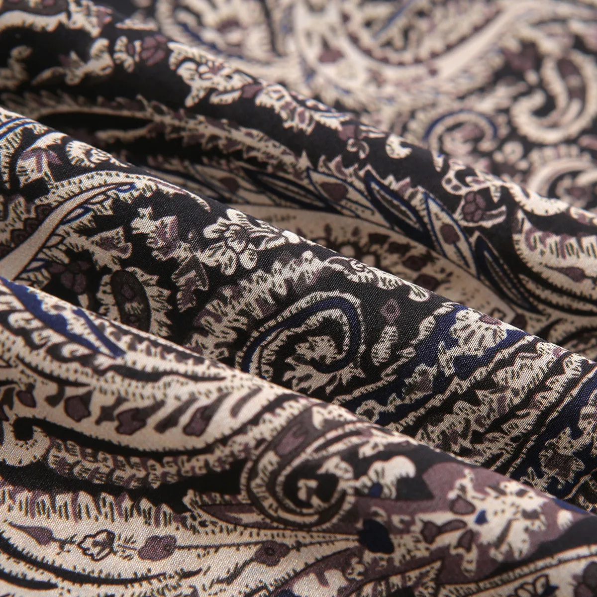 

masigoch luxury 2021 new 100% silk hollow stand collar palace vintage print women blouse