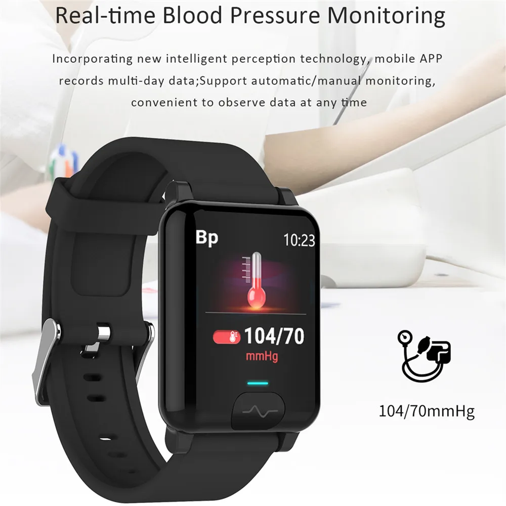 

2021Version Smart Watches 1.3inch screenIP68 Waterproof Bluetooth 5.0 Sport Heart Rate Temperature+PPG+ECG Smartwatch for AD/IOS