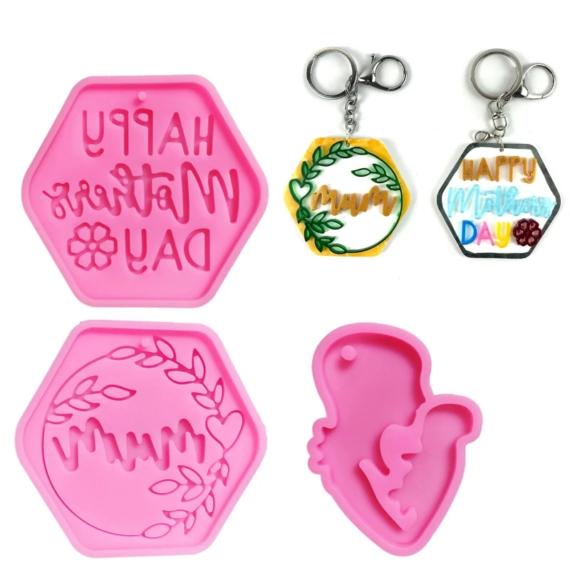 

Creative Mother's Day Pendant Resin Mold Jewelry Making Coaster Keychain Epoxy Silicone Mold DIY Home Kitchen Decoration
