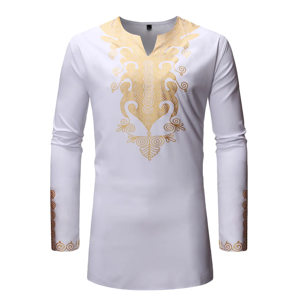 Мужская рубашка с длинным рукавом Roupa Masculina мужская верхняя одежда африканская 2020