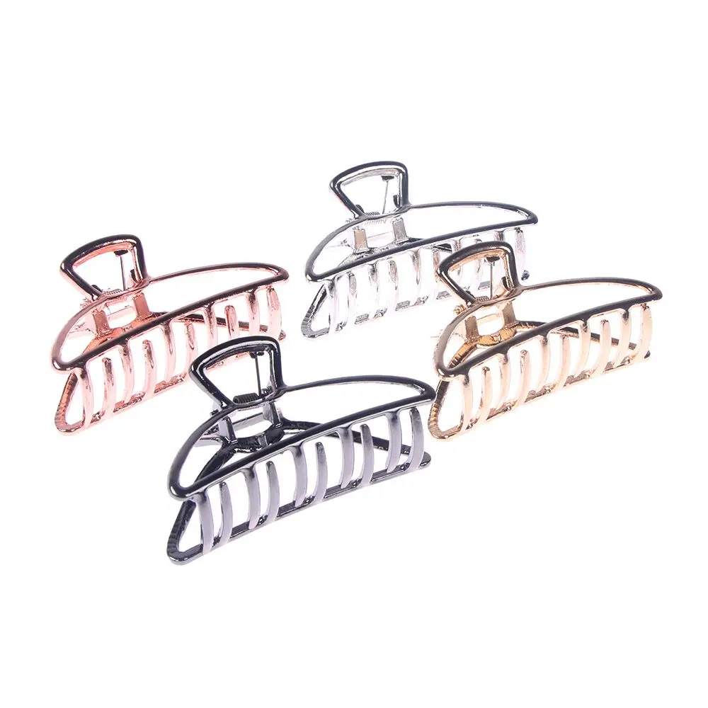 

2020 Girls Fashion Geometric Hair Claw Clamps Hair Crab Moon Shape Hair Clip Claws Solid Color Hair Accessories