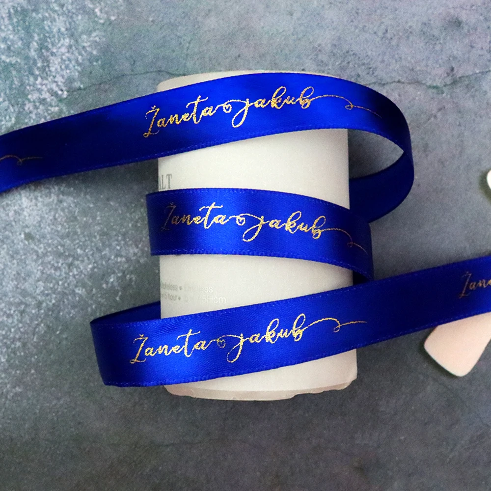 Custom Ribbon Personal Names Printed Satin Rubban Tape Bridal Groom Love Rings Wedding Bouquet Giftbox Bracelet Packing | Дом и сад