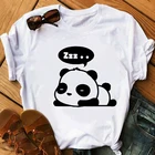 Женская футболка с принтом милой панды, летняя футболка с круглым вырезом и коротким рукавом, топы, Повседневная футболка, Забавные футболки
