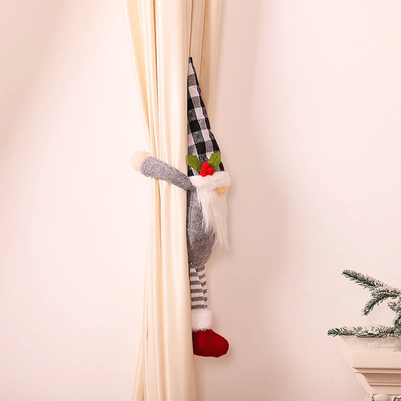 

2 Pack Christmas Curtain Buckles Tiebacks,Cartoon Faceless Doll Curtain Buckle Window Curtain Decorative Accessories
