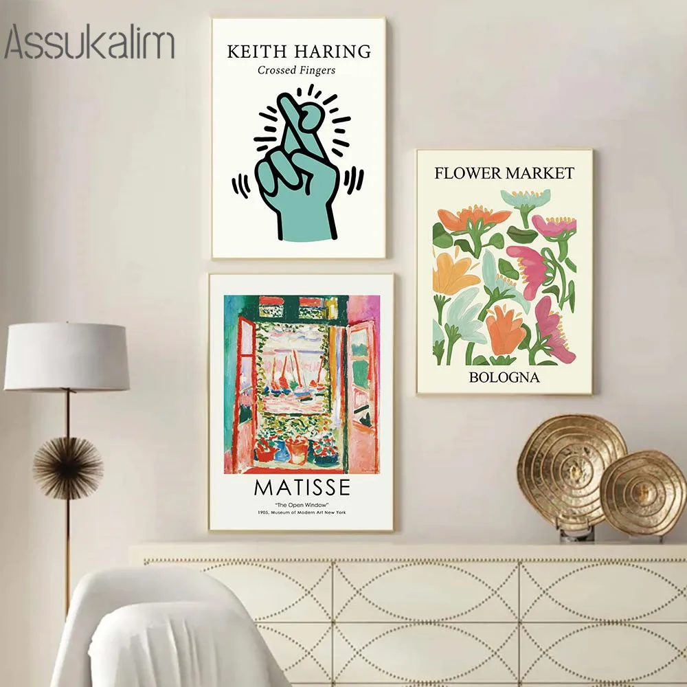 

Matisse Wall Art Posters Flower Market Abstract Painting Line Hand Canvas Print Nordic Poster Wall Pictures Living Room Decor