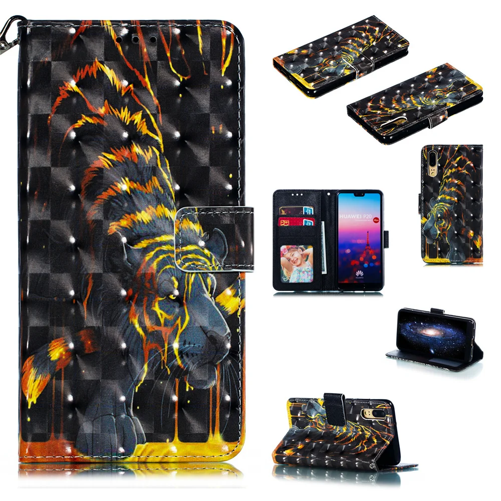 Чехол с рисунком для huawei P20 Lite, чехол P30 mate 20 10 Lite, чехол-книжка mate 20 X Pro, чехол с откидной крышкой и подставкой, чехол Huewai Huawai - Цвет: Белый