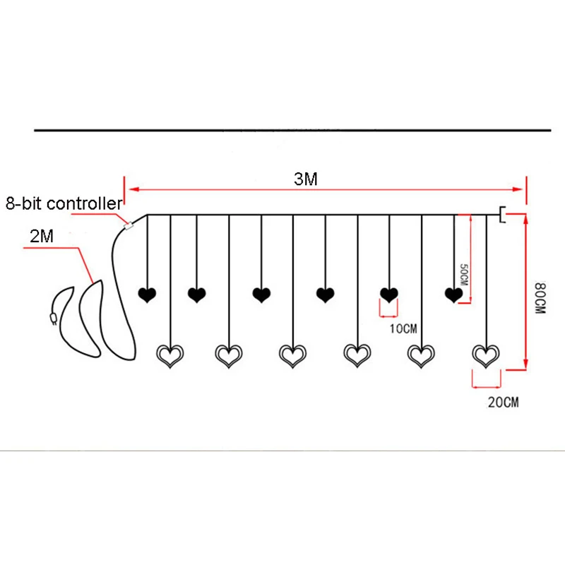 Рождественские украшения для дома большая светодиодная гирлянда подвесная