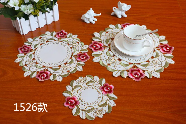 2022 Luxury Lace Embroidery Table Place Mat Pad Cloth Cup Mug Holder Dining Coaster Christmas Glass Placemat Drink Doily Kitchen | Дом и сад