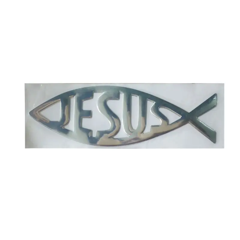 Jesus Fish 3D Car sticker Soft PVC Chromed Emblem Badge Styling Decoration Waterproof Decal Christian Sticker | Автомобили и