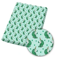 polyester cotton fabric unicorn printed green cloth sheets mask material home textile garment sewing crafts 45145cm 1pc
