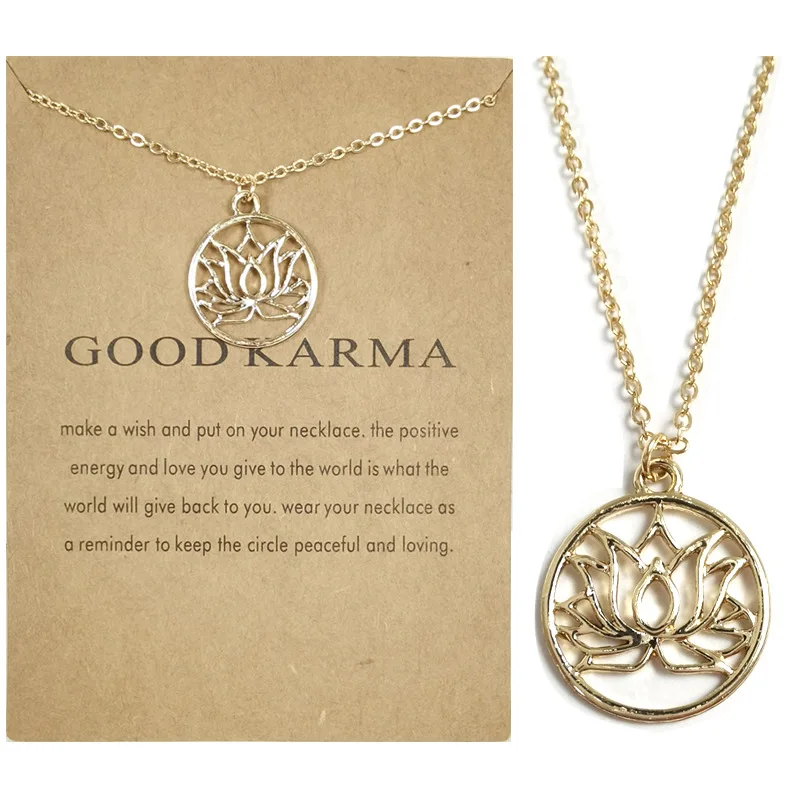 Модное ожерелье с подвеской в виде лотоса буддизма йоги энергии женская колье