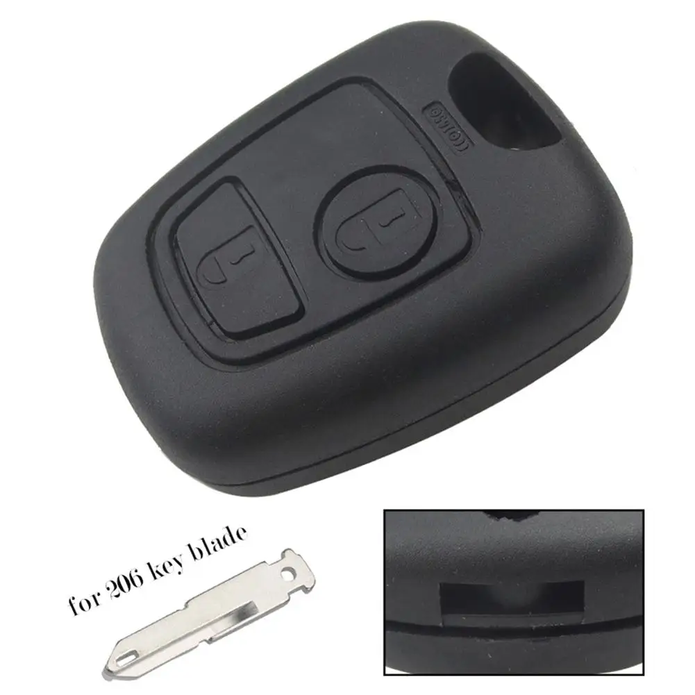 

2 Buttons Remote Car Key Fob Case Cover Uncut Blade for Peugeot 206 307 407